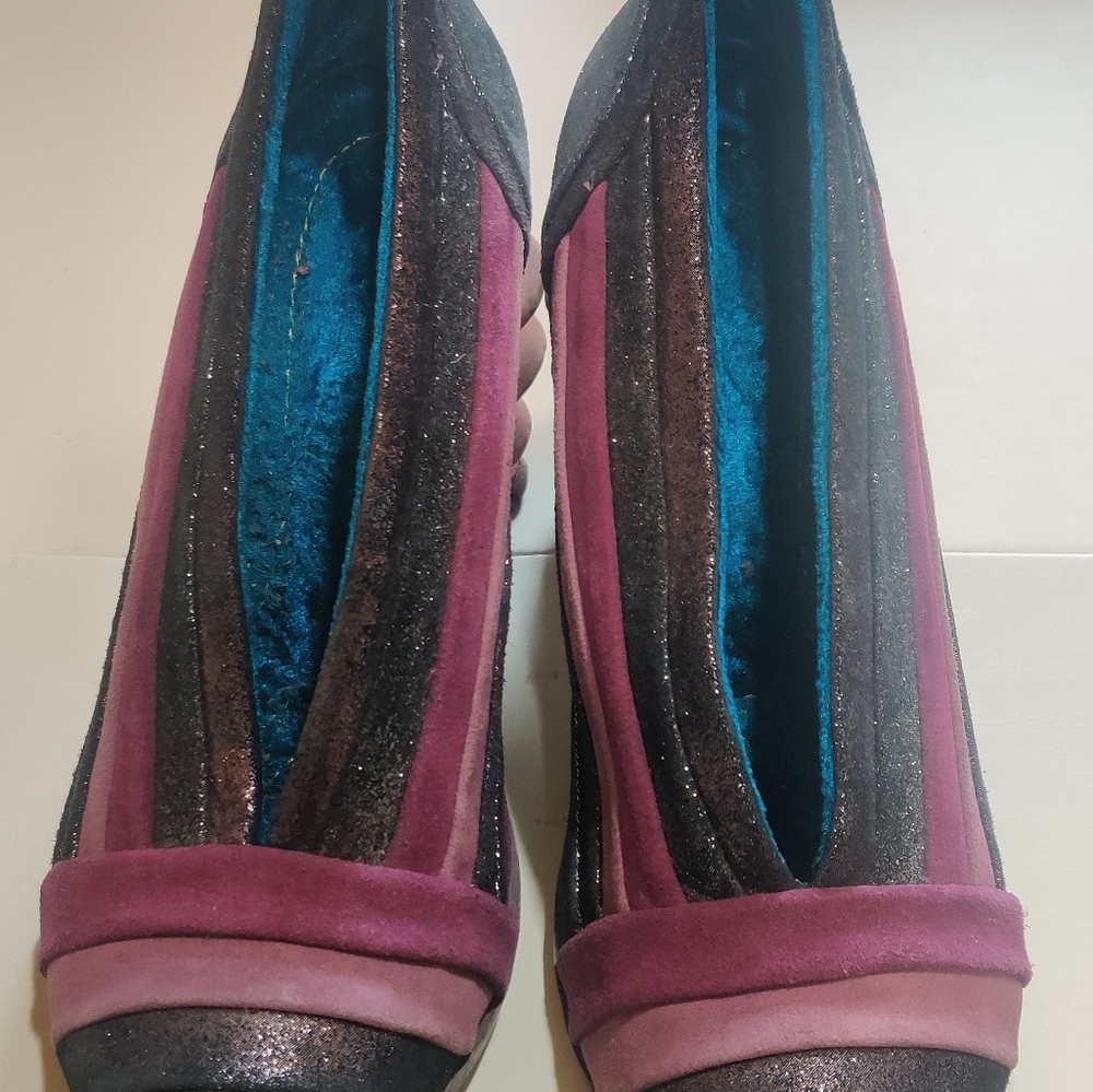 Irregular Choice Beans On Toast Purple Court Shoes - Picture 4 of 4